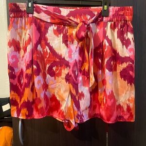 Bar III Red and Pink Patterned Shorts